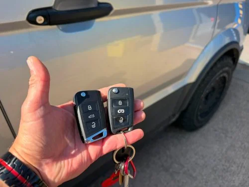 Two Volkswagen remote keys supplied and programmed by VW Retrofit